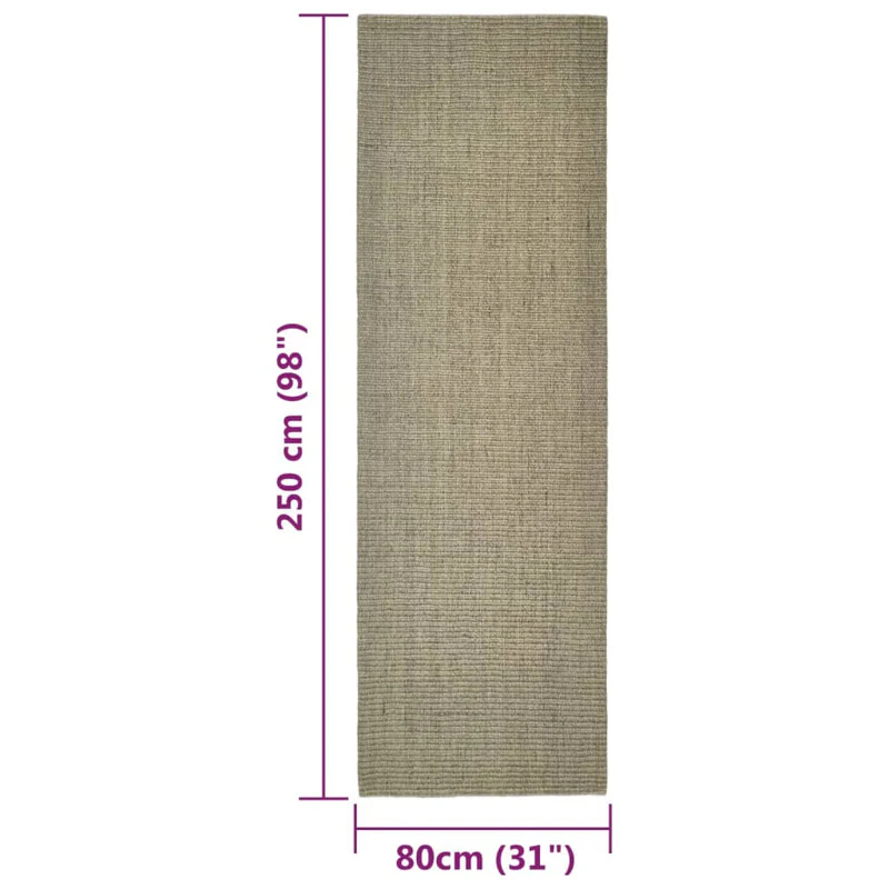 Vidaxl Alfombra De Sisal Para Rascador Gris Taupe 80x250 Cm - Image 6
