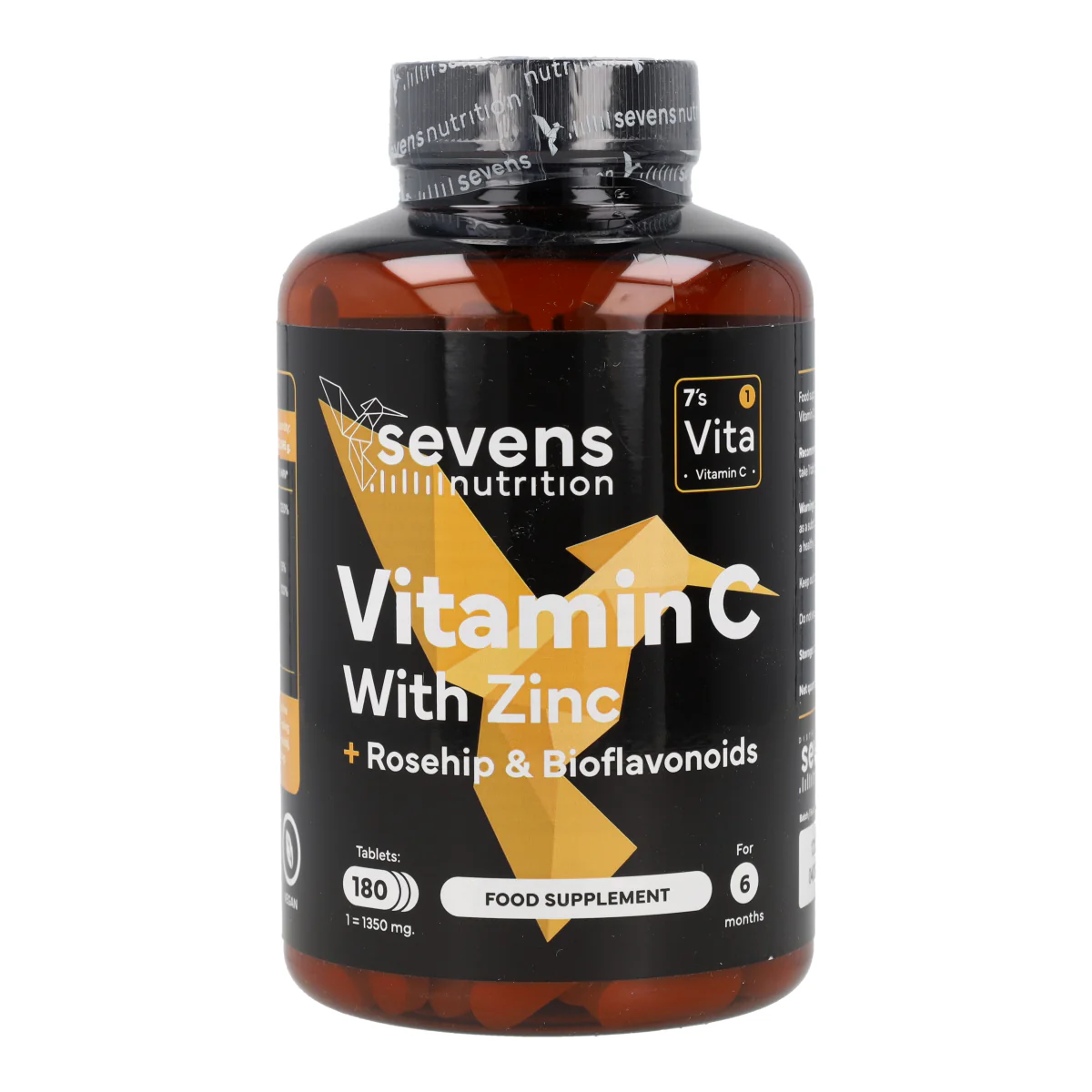 Vitamina C con Zinc Bioflavonoides y Rosa Mosqueta Sevens Nutrition 180 cápsulas - Image 5