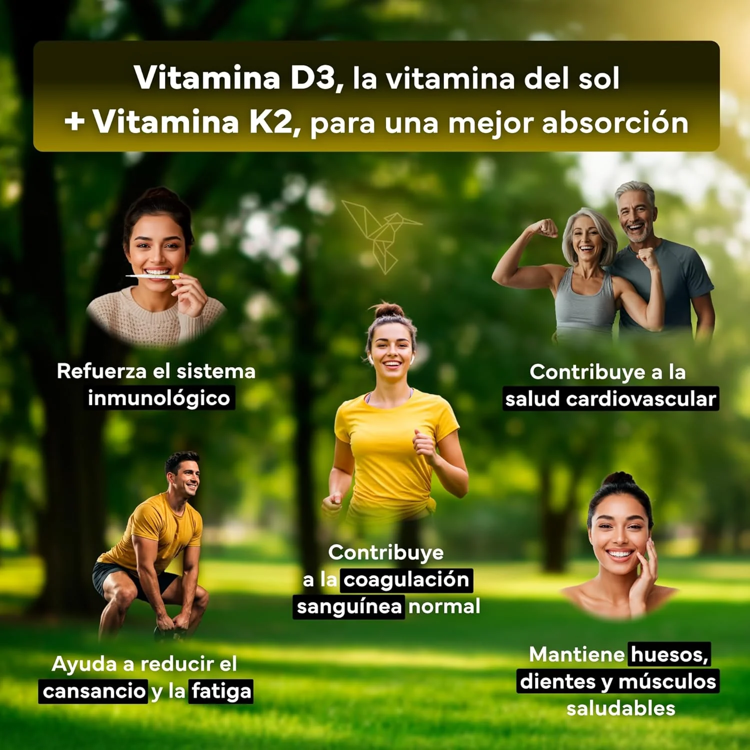 Vitamina D3 + K2 Sevens Nutrition 180 cápsulas - Image 3