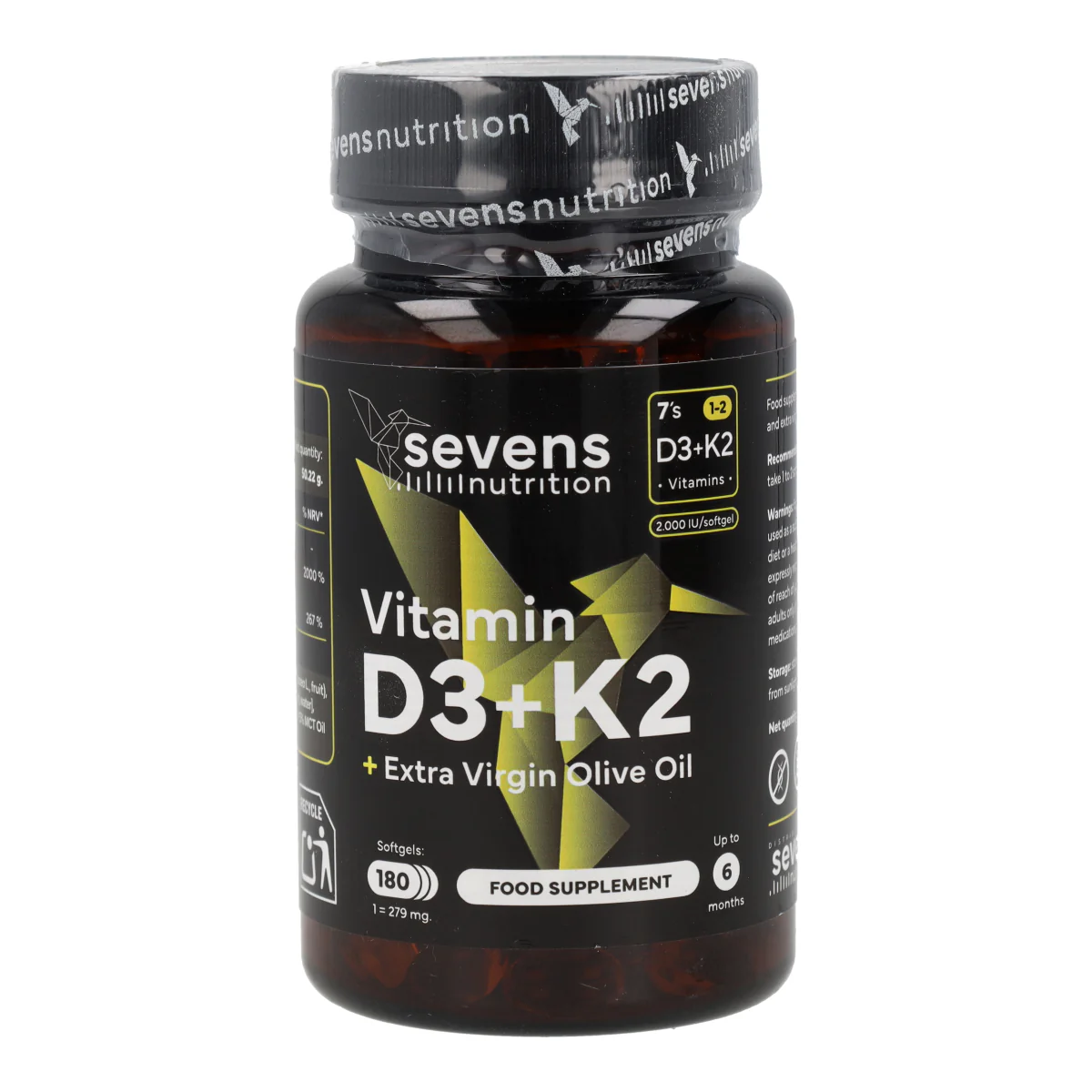 Vitamina D3 + K2 Sevens Nutrition 180 cápsulas - Image 5