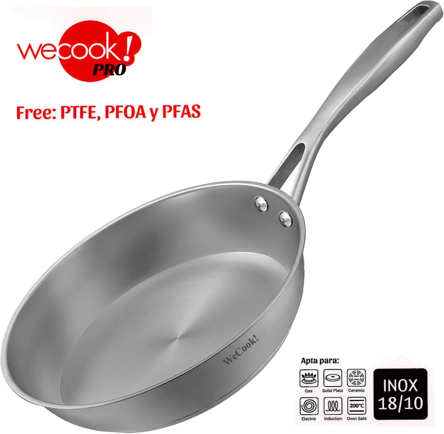 Wecook Sarten 20cm Pro Acero Inox 3.5 Mm Todo Fuego Ref. 64020